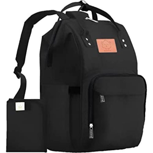 KeaBabies Diaper Bag Backpack, Waterproof Multi Function Baby Travel Bags (Trendy Black)