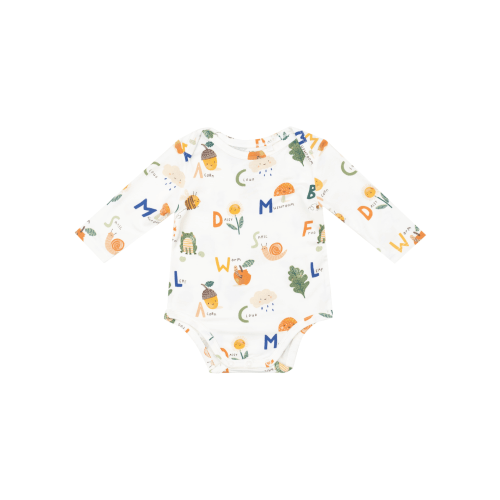 Long Sleeve Bodysuit, Nature ABC's