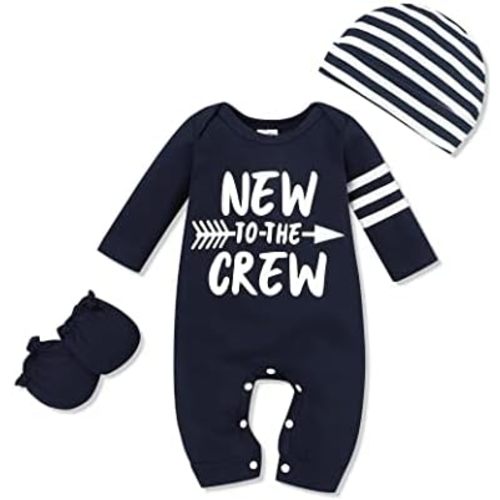 RCPATERN Newborn Baby Boy Clothes Little Brother Romper Jumpsuits 3Pcs Clothing Set Cute Infant Outfit