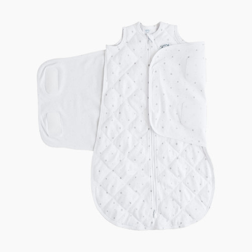 Dreamland Baby Dream Weighted Sack & Swaddle - White With Gray Stars, 0-6 Months