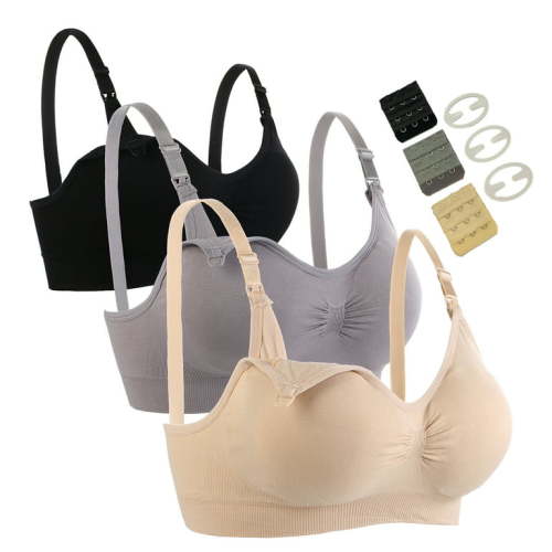 Seitop 3 Pack Maternity Nursing Bra for Breastfeeding Seamless Wireless Bras Sleep Bralette for Women S
