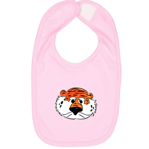The Aubie Head | Baby Pink Bib – Scarlet & Gold