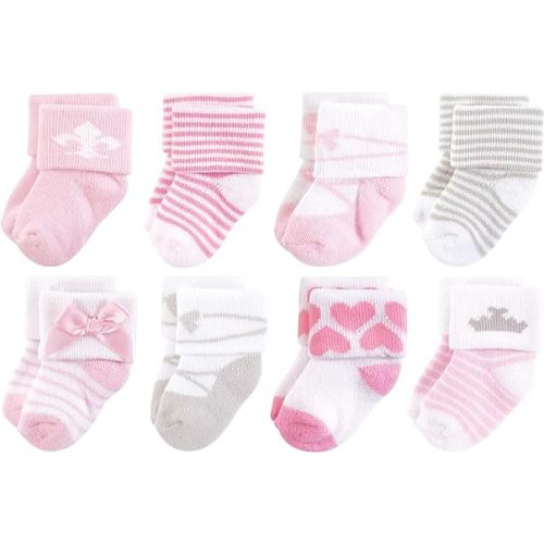 Hudson Baby Baby Girls' Cotton Rich Newborn and Terry Socks