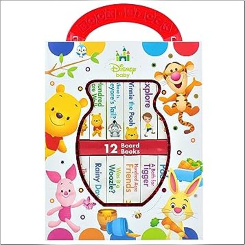 Disney Baby: Winnie the Pooh - My First Library - 12 Board Book Set - First Words, Counting, and More! - PI Kids