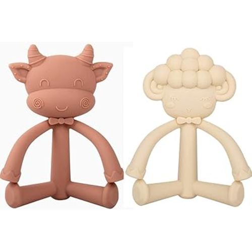 Baby Teether Toys Made of Soft Silicone,Cute 3D Animal Modle Chewy Toy,Teething Toys Hold Well,Best Choice Present for Kids Chewing,Playing
