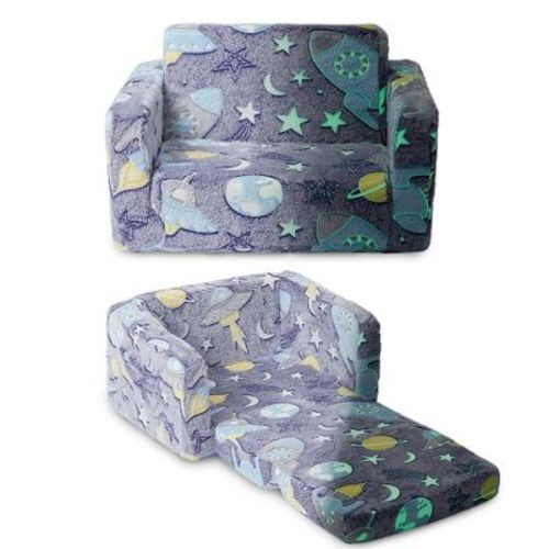 Toddler Couch,toddler Chair,kids Sofa Chair 2-in-1 Baby Seat Furniture Fold Out, Convertible Sofa To Lounger Soft Comfy Glow In The Dark Kids Sofa