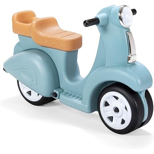 Step2 Ride Along Scooter Kids Push Car, Foot Powered Ride On Toy, Practice Balance with 4 Wheels, Made of Durable Plastic, Max Weight 40 lbs., For Toddlers 1.5-4 Years Old, Aqua