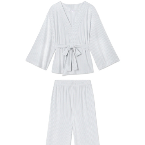 LAKE Women's Kimono Pajamas Set | DreamModal | Fog size Large
