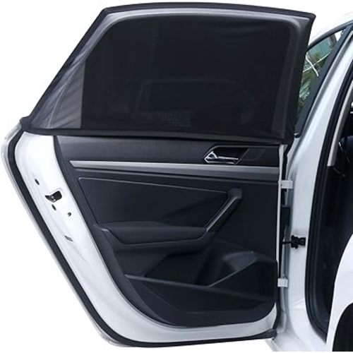 Car Window Shades, Elastic Mesh Car Rear Side Window Screen Cover Sun Shades Mosquito Net, Fit 96% of Cars, SUVs, Reduce Sun Rays,Sun Glare, Privacy Protection