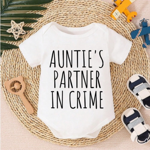 Baby Boy Casual Slogan Graphic Short Sleeve Bodysuit