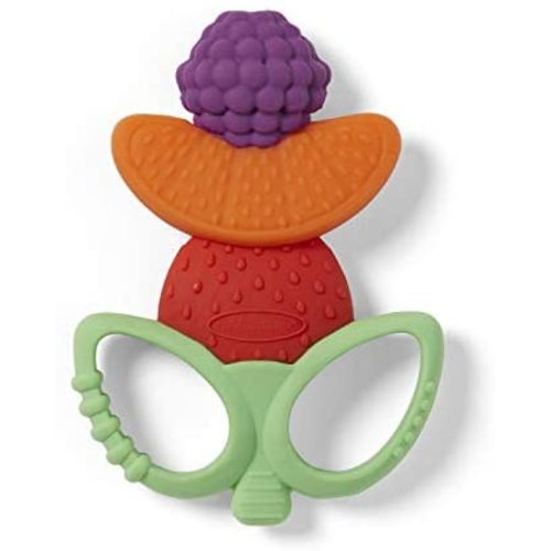 Infantino Lil' Nibble Teethers Fruit Kabob - Silicone Soft-Textured teether for Sensory Exploration and Teething Relief, with Easy to Hold Handles
