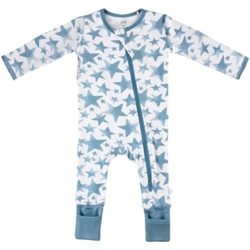 DREAMLAND BABY Bamboo Viscose Baby Pajamas (0-24 months). Ultra Soft Viscose Sleepers with 2-Way Zipper, Mitten & Foot Cuffs