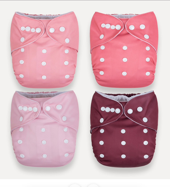 Nora’s Nursery Cloth Diaper 4-pack color: Berry Mauve