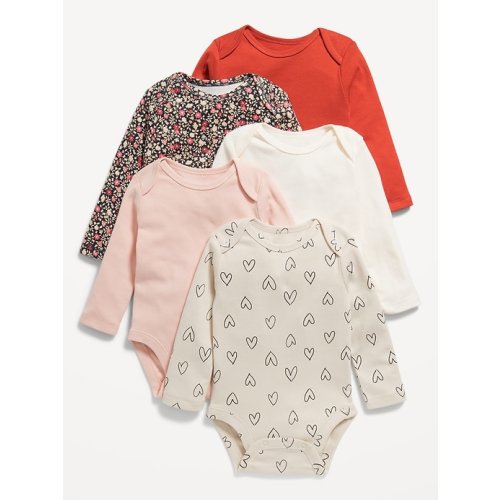 Unisex Long-Sleeve Bodysuit 5-Pack for Baby