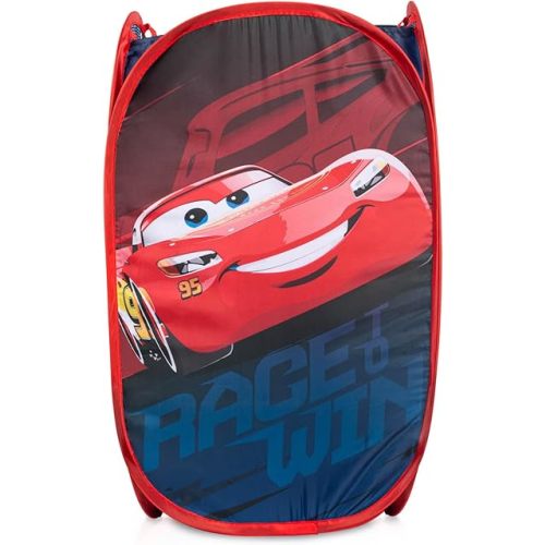 Disney Pixar Cars Pop Up Hamper - Lightning McQueen Racecar Mesh Laundry Basket/Bag with Durable Handles - Storage for Clothes and Toys