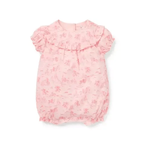 Baby Pale Rose Western Toile Baby Western Toile Ruffle Romper by Janie and Jack