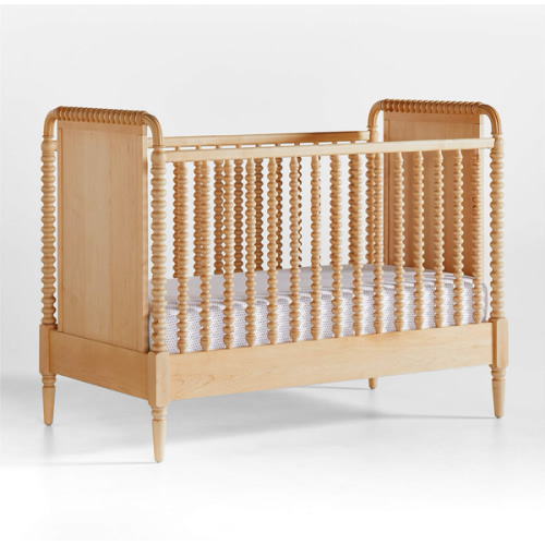 Jenny Lind Heirloom Maple Wood Convertible Baby Crib with Toddler Bed Rail