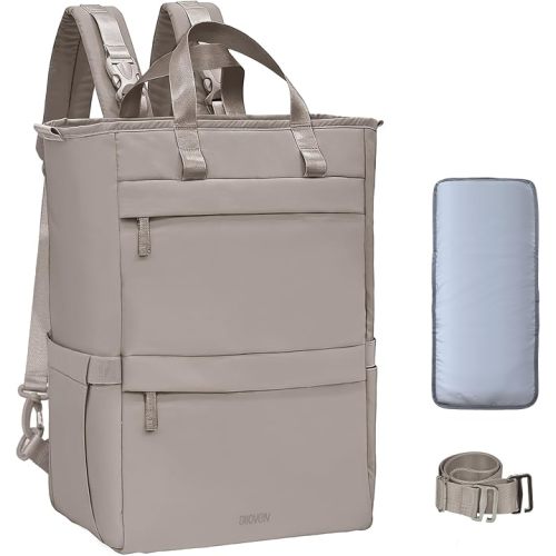 Diaper Bag Backpack, Large Baby Diaper Bag with Changing Pad, Baby Bag for Mom with Quick-access Insulated Pockets, Lightweight Multipurpose Travel Backpack (Grayish Brown)