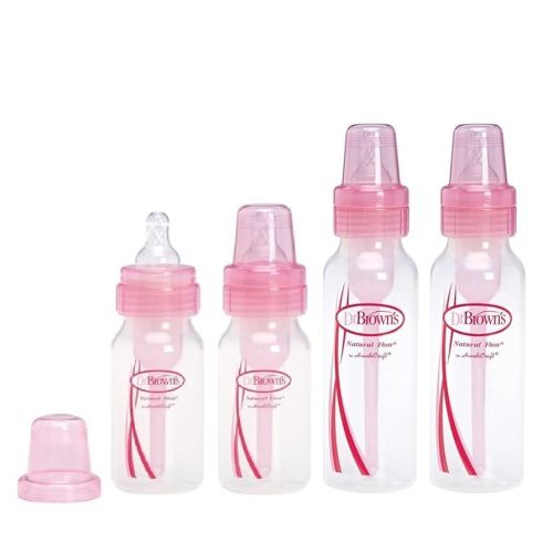 Dr. Browns Pink Bottles 4 Pack (2 - 8 oz bottles) and (2 - 4 oz bottles)