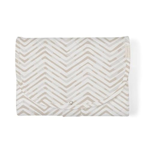 Organic Portable Changing Pad GOTS Certified Organic Cotton Fill Portable Diaper Changing Mat Diaper Clutch Changing Station Kit Compact Travel Pad (33"x34", Oat Stripes)