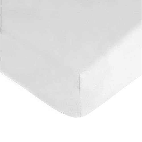 American Baby Company 100% Natural Cotton Fitted Crib Sheet 52" x 28" - Soft, Breathable, Hypoallergenic & Gentle Toddler Bed Sheet, White, Neutral for Boys & Girls