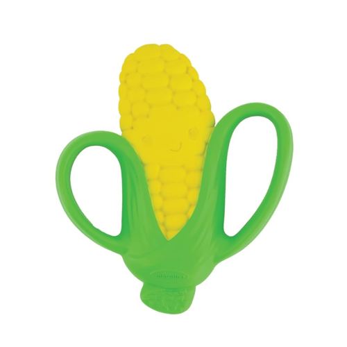 Infantino Lil’ Nibbles Textured Silicone Teether, BPA-Free Baby Teething Toy, Soft, Easy to Hold, Sensory Stimulation for Infants, Corn