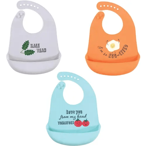 Hudson Baby Unisex Baby Silicone Bibs, Kale Yeah, One Size