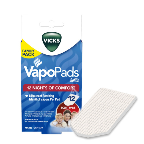 Vicks Vapo Pads Soothing Menthol, Sinus or Allergy Relief, 12 Pack, VSP19FP