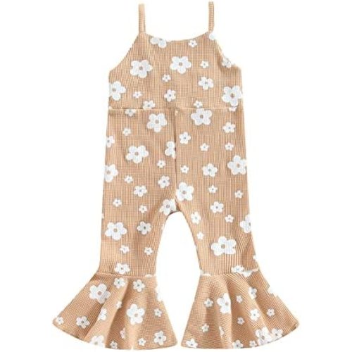 Sejardin Toddler Baby Girl Clothes Bell Bottoms Jumpsuit Sleeveless Suspenders Romper Infant Girl Summer Outfit