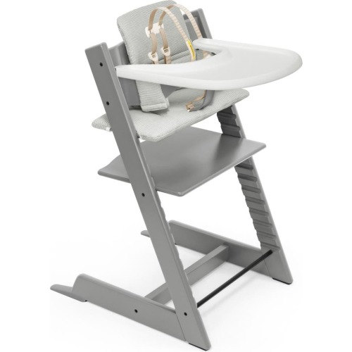 Stokke Tripp Trapp® Highchair, Baby Set, Cushion & Tray Set, Strom Grey/ Nordic Grey