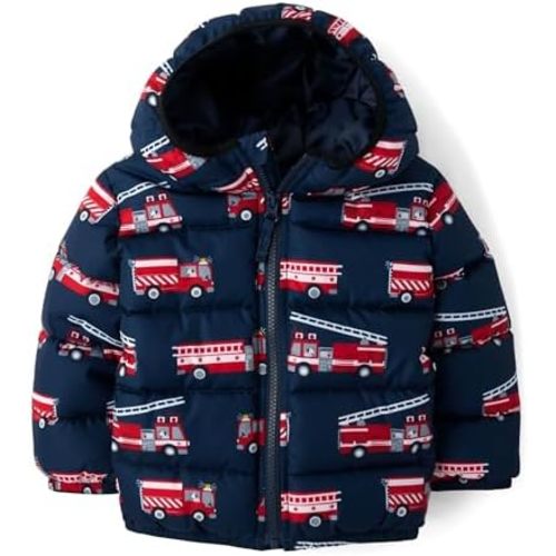 The Children's Place Baby and Toddler Boys' Medium Weight Wind-Resistant, Water-Resistant Puffer Jacket