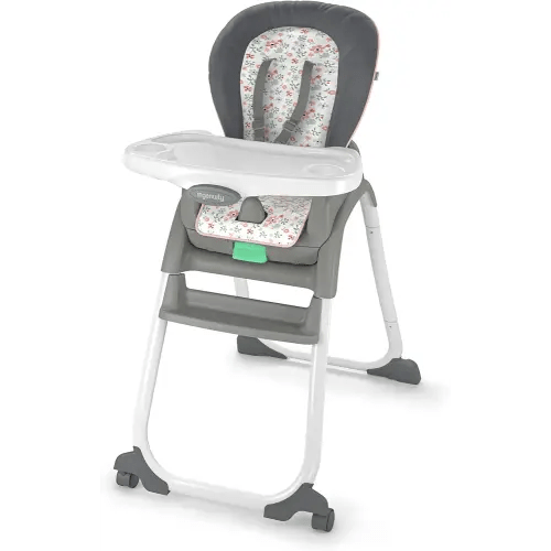Ingenuity Full Course 6-in-1 High Chair - Baby to 5 Years Old, 6 Convertible Modes, 2 Dishwasher Safe Trays - Milly