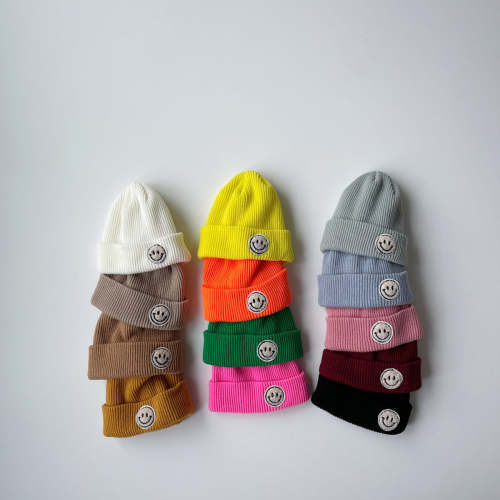 Baby Smile Patch Rib-Knit Beanie (6-30m) - 13 Colors – AT NOON STORE