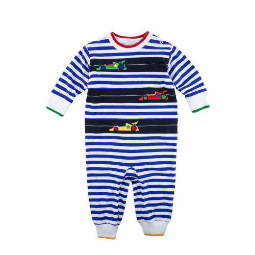 Stripe Knit Longall With Racecars