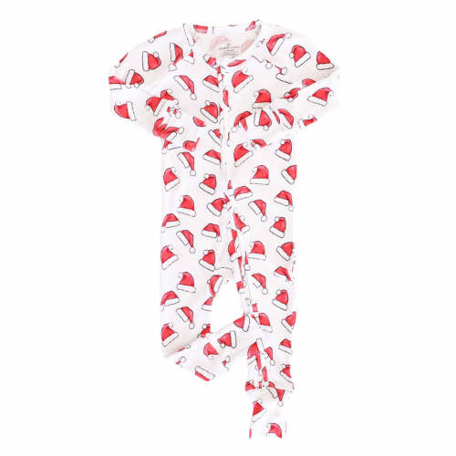 Christmas Bamboo Waffle Convertible Zip Rompers
