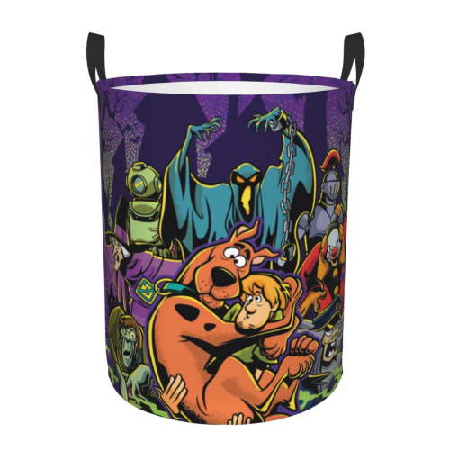 Large Laundry Baskets with Handles Scooby-Doo Circular Hamper Bag For Laundry Room Bedroom Bathroom Medium