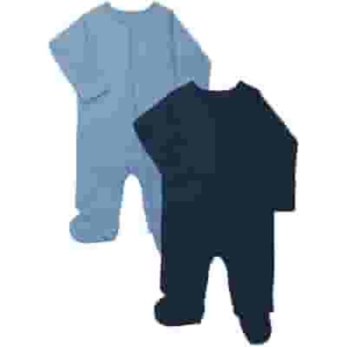 Wonder Nation Baby Gender Neutral Zip Front Footed Sleep N Play Pajamas, 2-Pack, Sizes Preemie-6/9 Months