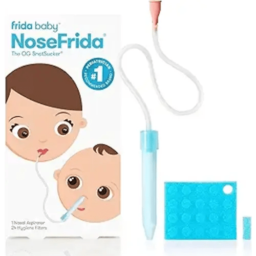 Frida Baby NoseFrida SnotSucker for Baby, Nasal Aspirator for Baby, Nose Sucker Baby Nasal Aspirator for Baby, Congestion Relief with 24 Extra Hygiene Filters