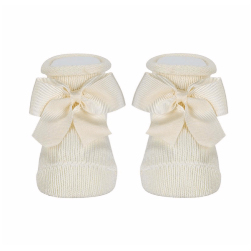 Baby Bootie w/ Bow – The Little Cottage