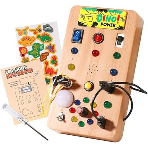 Toddler Busy Board, Montessori Toys for 1-3 Year Old Birthday Gift, Educational Learning Sensory Travel Toys, Ideal Gift for 1+ Year Old Boys Girls