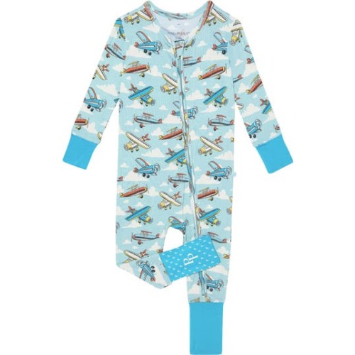Plane Fitted Convertible Footie Pajamas, 12-18M