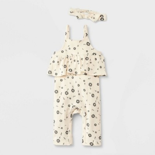 Grayson Mini Baby Girls' Floral Romper with Headband - Off-White, Size: Infant6-9M