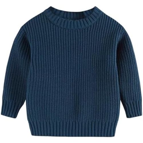 ROMPERINBOX Baby Knit Sweater Girl Boy Long Sleeve Chunky Sweater Fall Winter Warm Toddler Pullover Crewneck Tops Sweatshirt