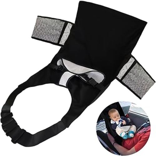 Baby Travel Bed - Toddler Travel Bed Premium Portable Foldable Airplane Bed with Adjustable Seat Extender, Cozy Infant Sleep Solution for Flying, Travel Essential -Black