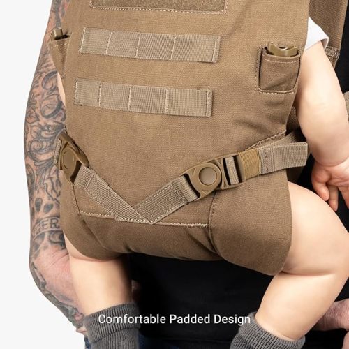TBG - Mens Tactical Baby Carrier for Infants and Toddlers 8-33 lbs - Compact (Coyote Brown)