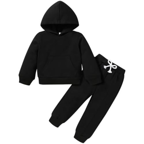 YOUNGER TREE Baby Clothes for Girls Boy Solid Color Hoodie and Sweatpants Outfit Toddler Sweatsuit
