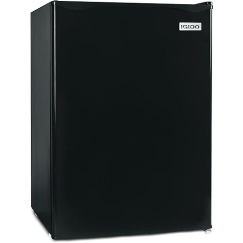 Igloo 2.6 Cu.Ft. Compact Refrigerator with Freezer, 2 Shelfs, Perfect for Homes, Offices, Dorms, Black