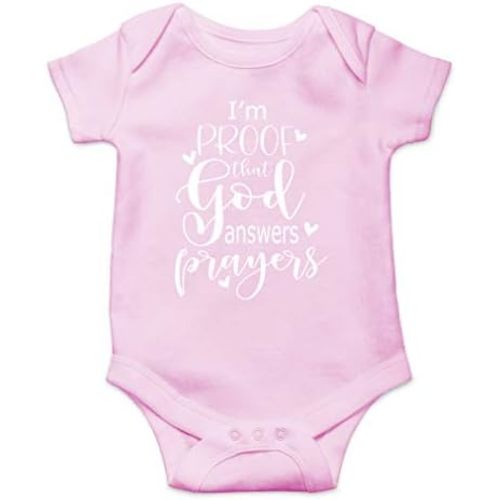 AW Fashions I'm Proof That God Answers Prayers Baby Bodysuit Cute Newborn Boy Funny Rompers Girl Clothes