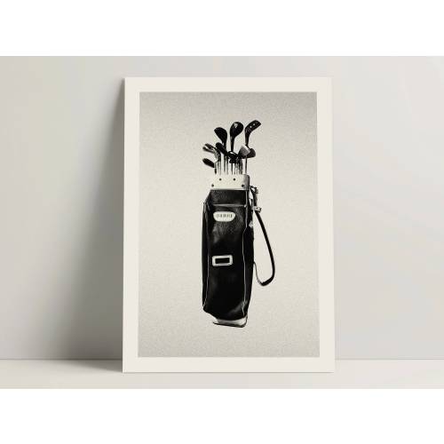 Golf Poster, Vintage Golf Bag Wall Art for Office & Bedroom Decor, Stylish Golfer Poster Print, Golf Gift Ideas