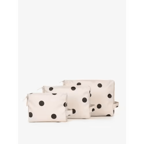 Water Resistant Zippered Pouch Set (3 Pieces) in Polka Dot | CALPAK